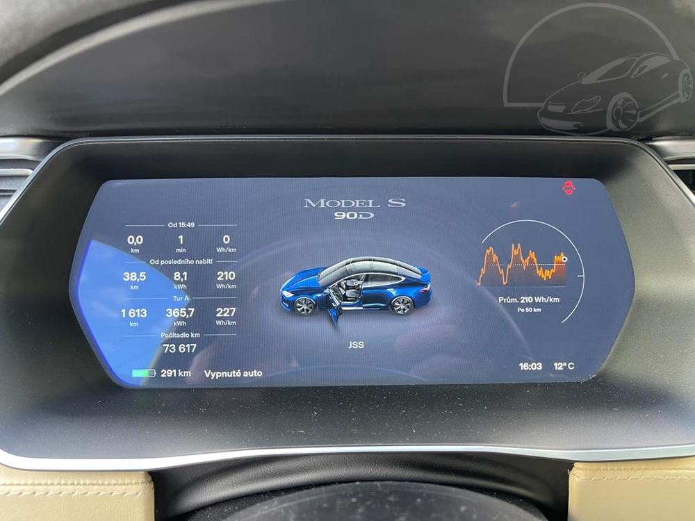 Tesla Model S 90D 74tis. km, nabjen zdarma