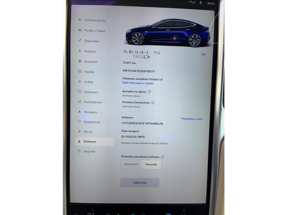 Tesla Model S 90D 74tis. km, nabjen zdarma