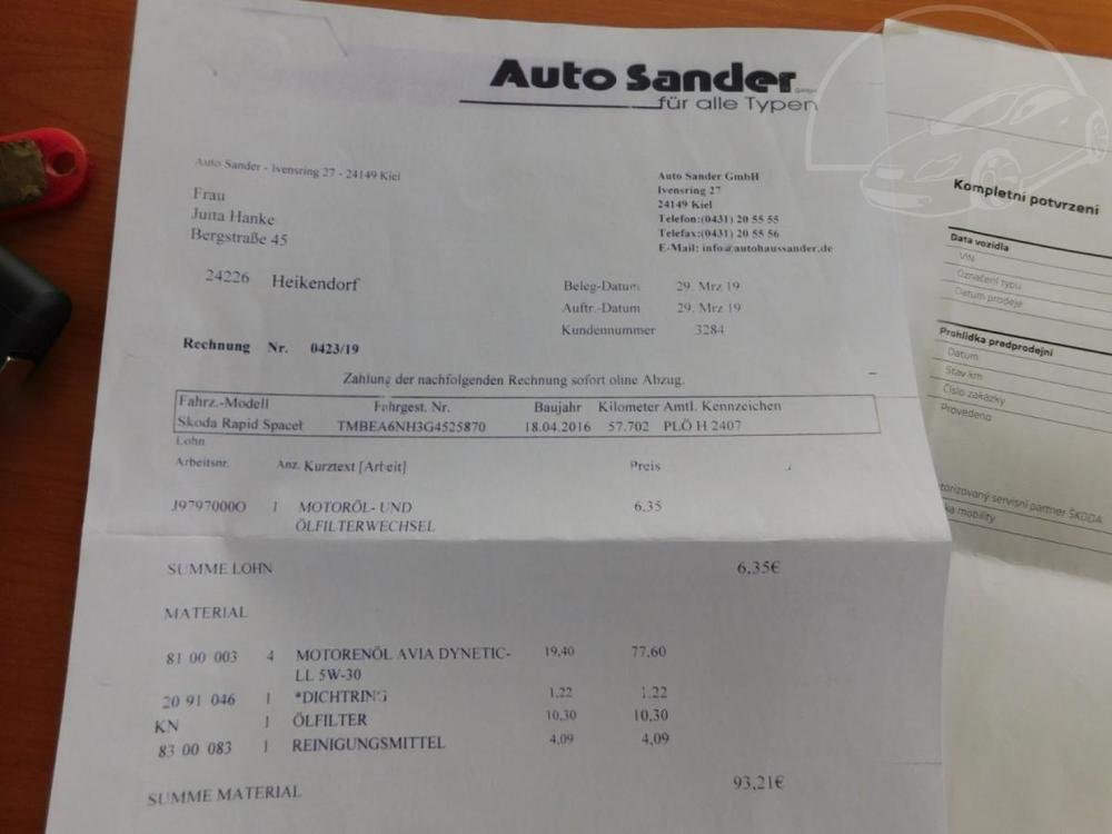 koda Rapid 1.2 TSi  66kW