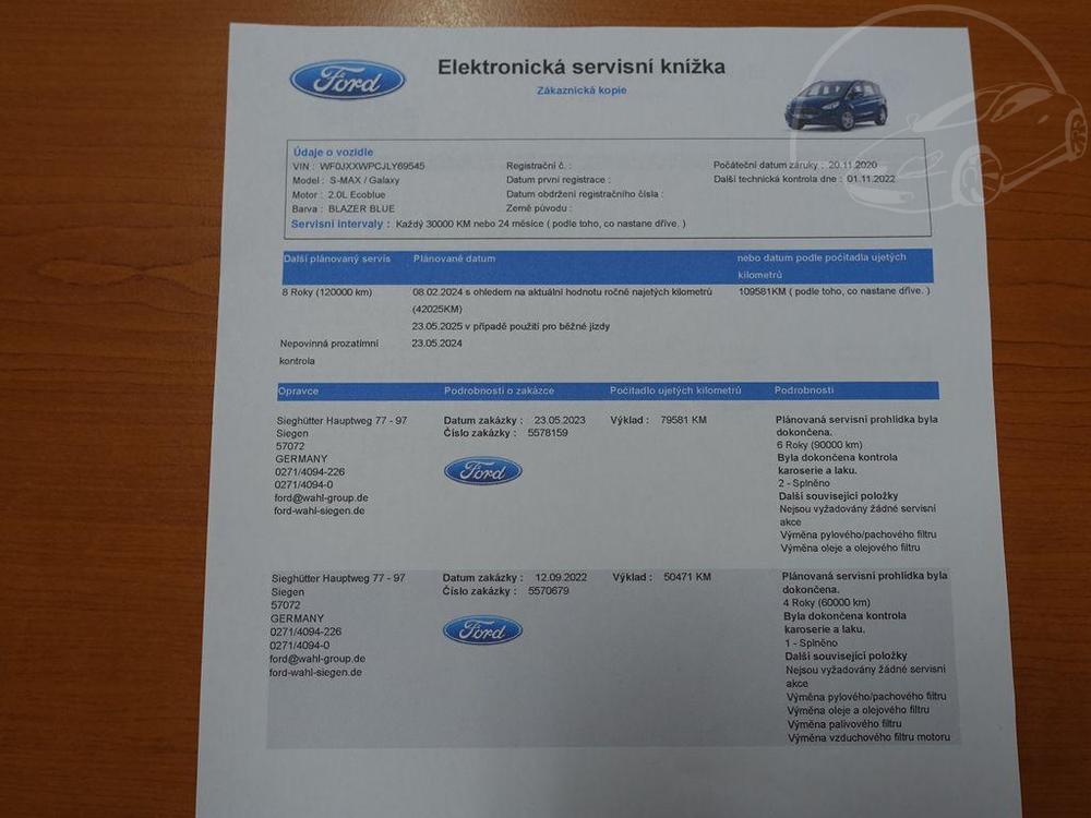 Ford S-Max 110 kW, MANUL, KAMERA