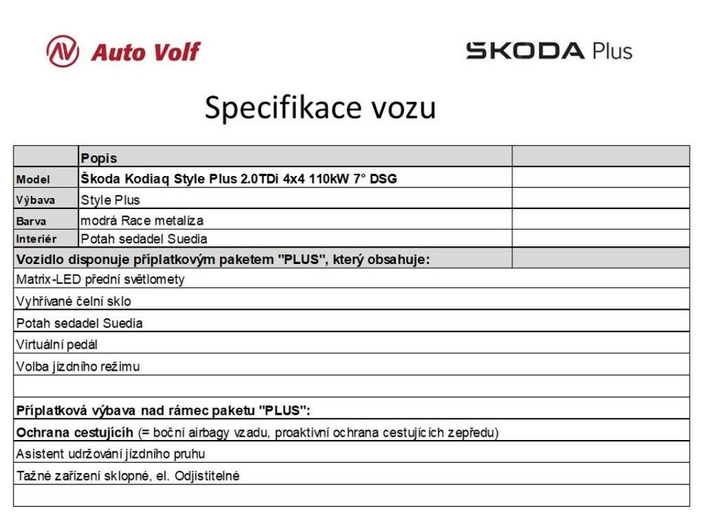 koda Kodiaq Style Plus 2.0 TDI 110 kW 4x4