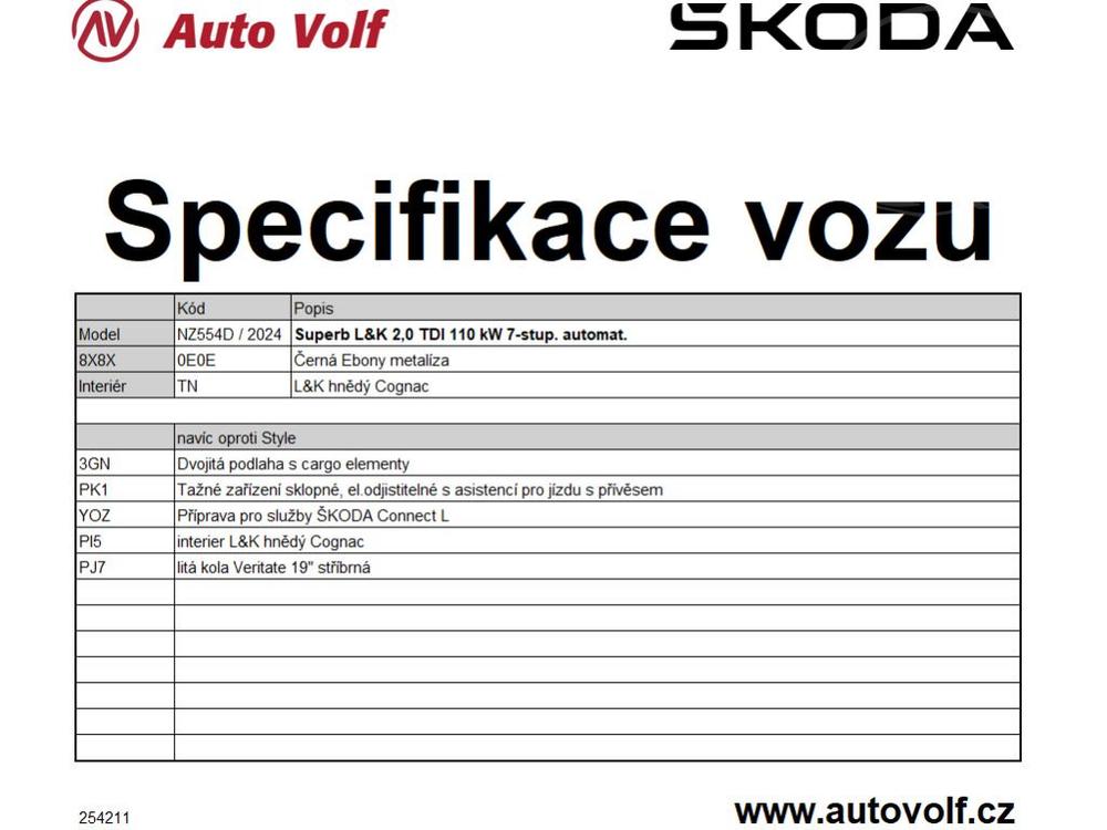 koda Superb L&K 2,0TDI 110kW