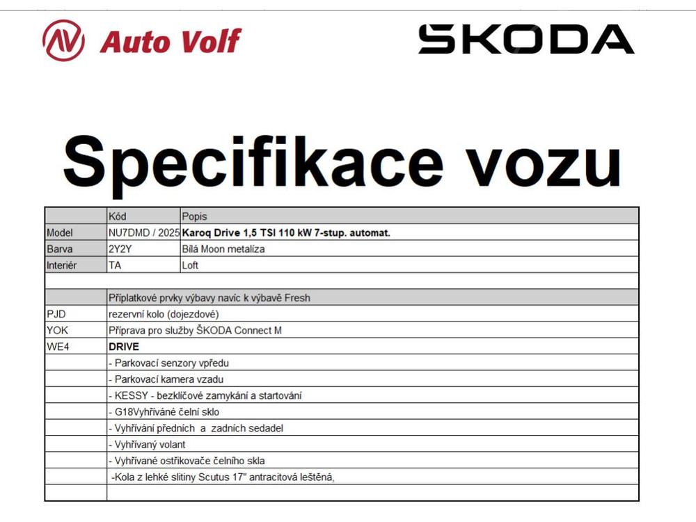 koda Karoq DRIVE 1,5TSI 110kW