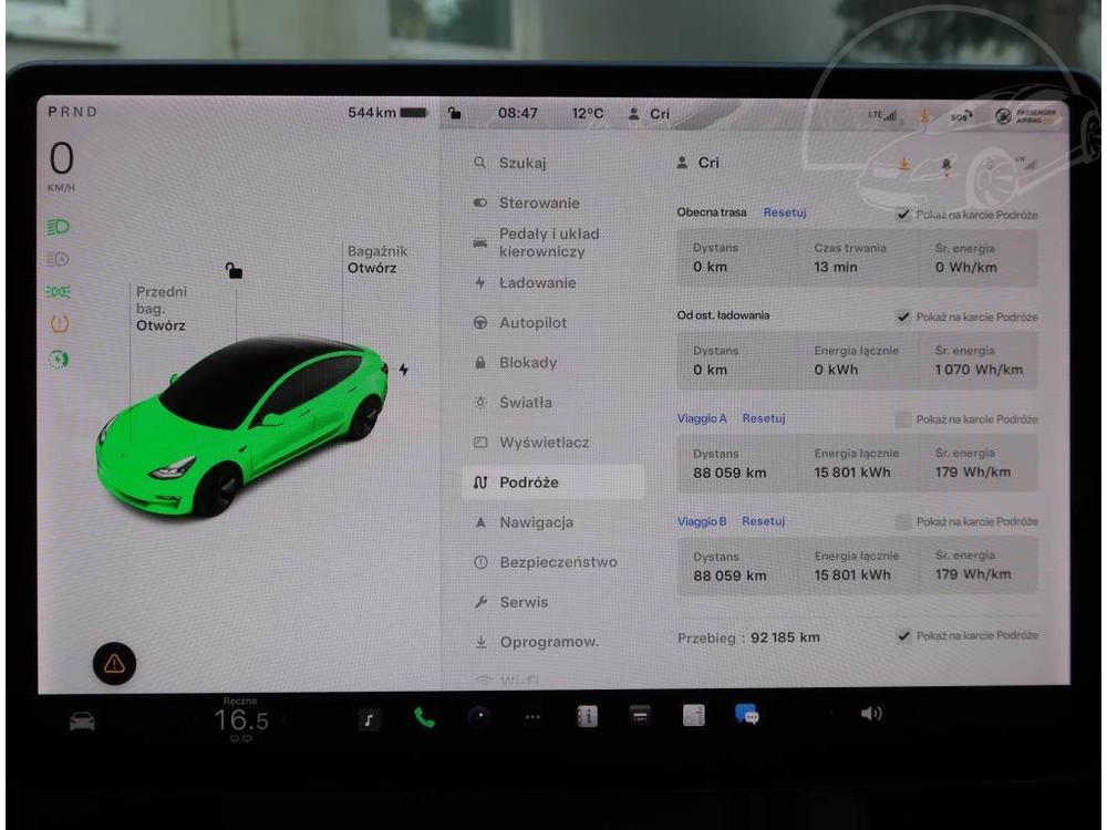 Tesla Model 3 Long Range 4WD 73kWh, SoH 92%