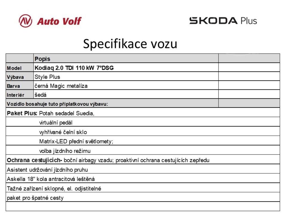 koda Kodiaq Style Plus 2.0 TDI 110 kW 4X4