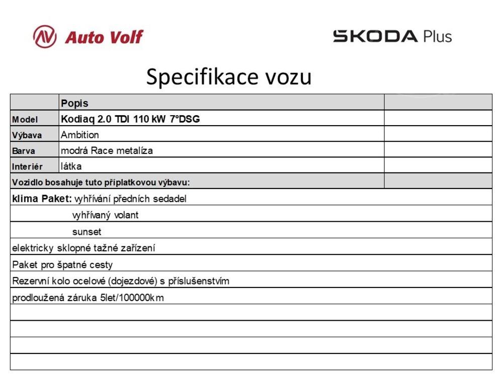 koda Kodiaq Ambition 2.0 TDI 110 kW 7DSG