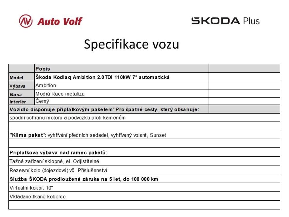 koda Kodiaq Ambition 4x4 2.0TDi 110kW 7 a