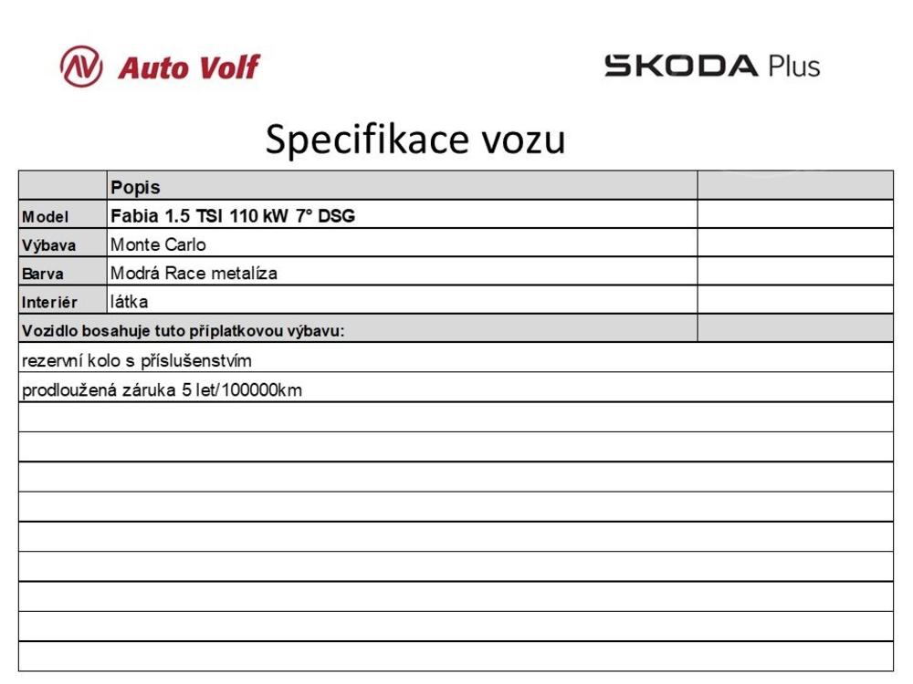 koda Fabia Monte Carlo 1.5 TSI 110 kW 7D