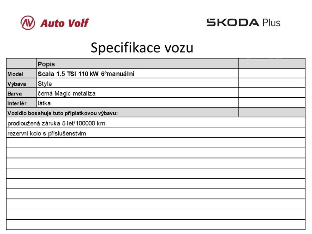 koda Scala Style 1.5 TSI 110 kW 6manuln