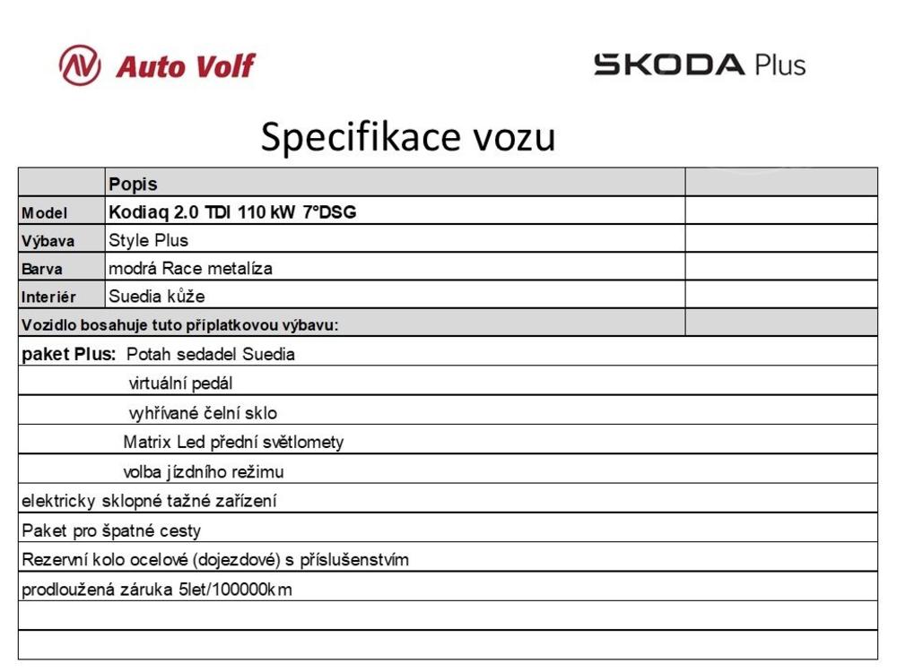 koda Kodiaq Style Plus 2.0 TDI 110 kW 7DS