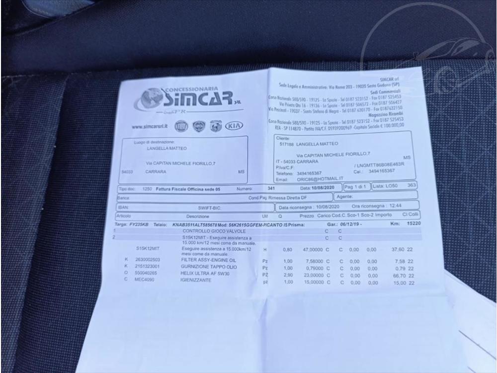 Kia Picanto 1,0 i LPG Kamera,Klima ZRUKA