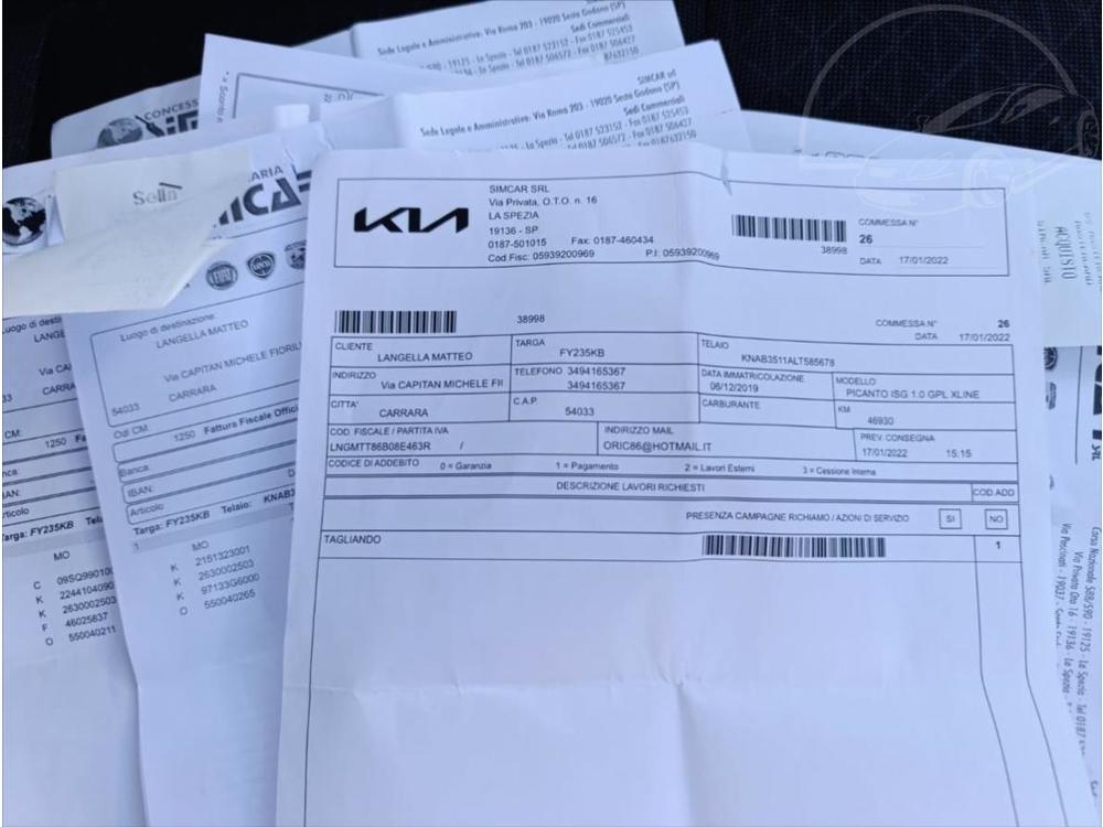 Kia Picanto 1,0 i LPG Kamera,Klima ZRUKA