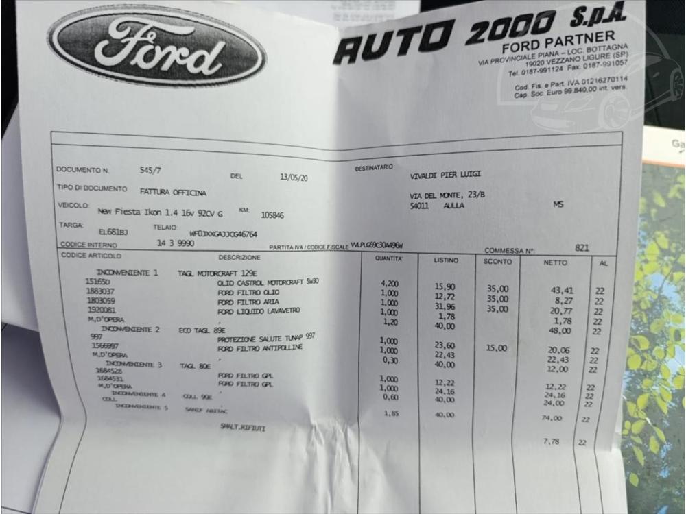 Ford Fiesta 1,4 i LPG Klima Serviska