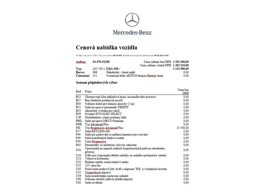 Mercedes-Benz EQA 250+ ELECTRIC prmie