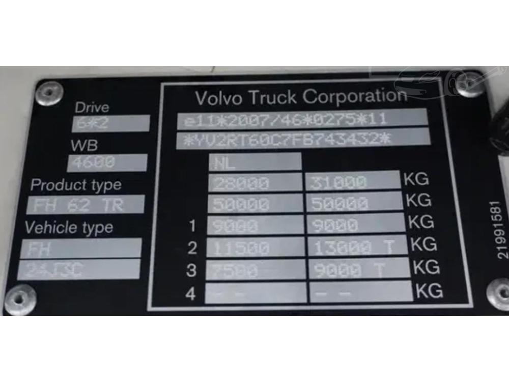 Volvo FH 540 6X2 valnk+HR EURO 6