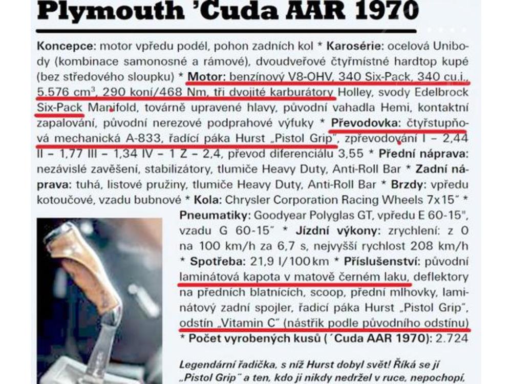 Plymouth  CUDA 5.6 AAR manual vitaminC