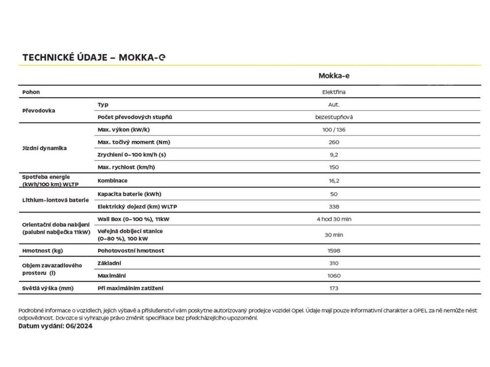 Opel Mokka Elegance Elektromotor 100kw